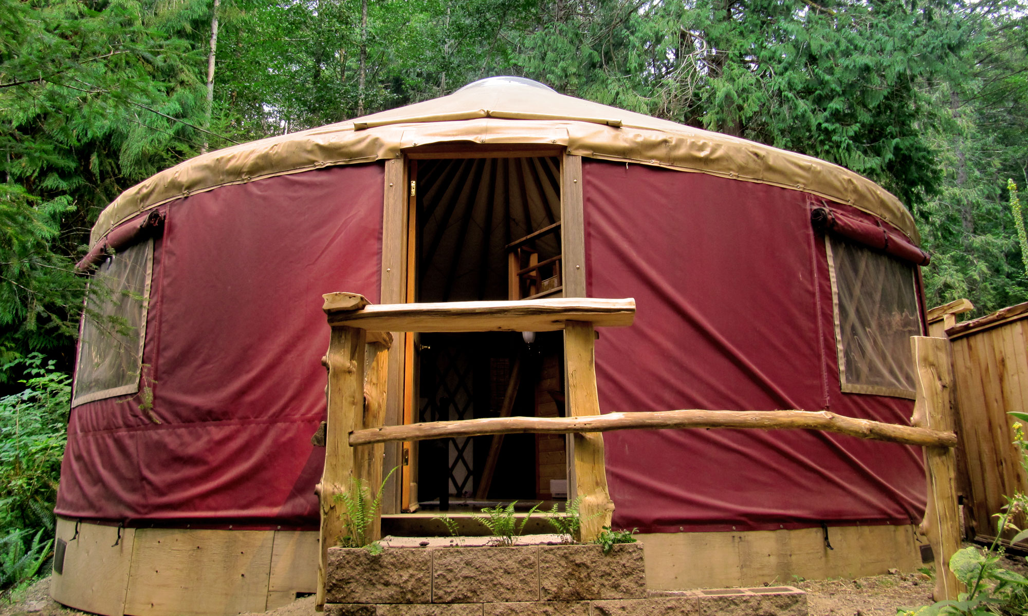 Yurt vacation rental accommodation on Salt Spring Island